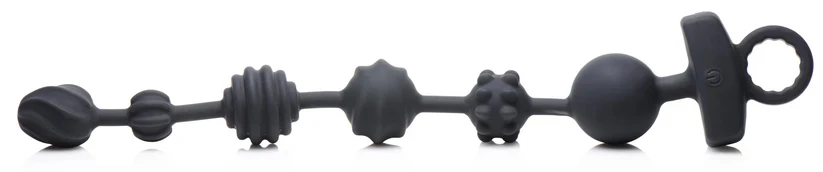 21X Dark Rattler Vibrating Silicone Anal Beads with Remote - Image 2