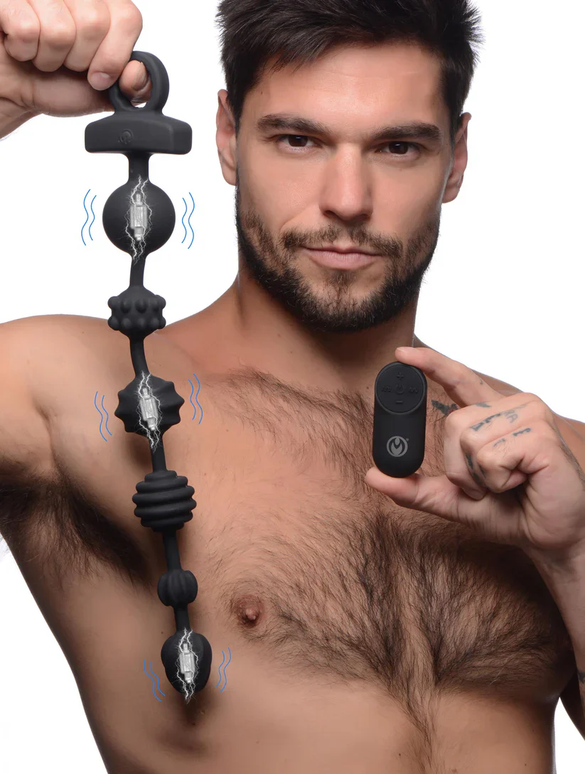 21X Dark Rattler Vibrating Silicone Anal Beads with Remote - Image 3