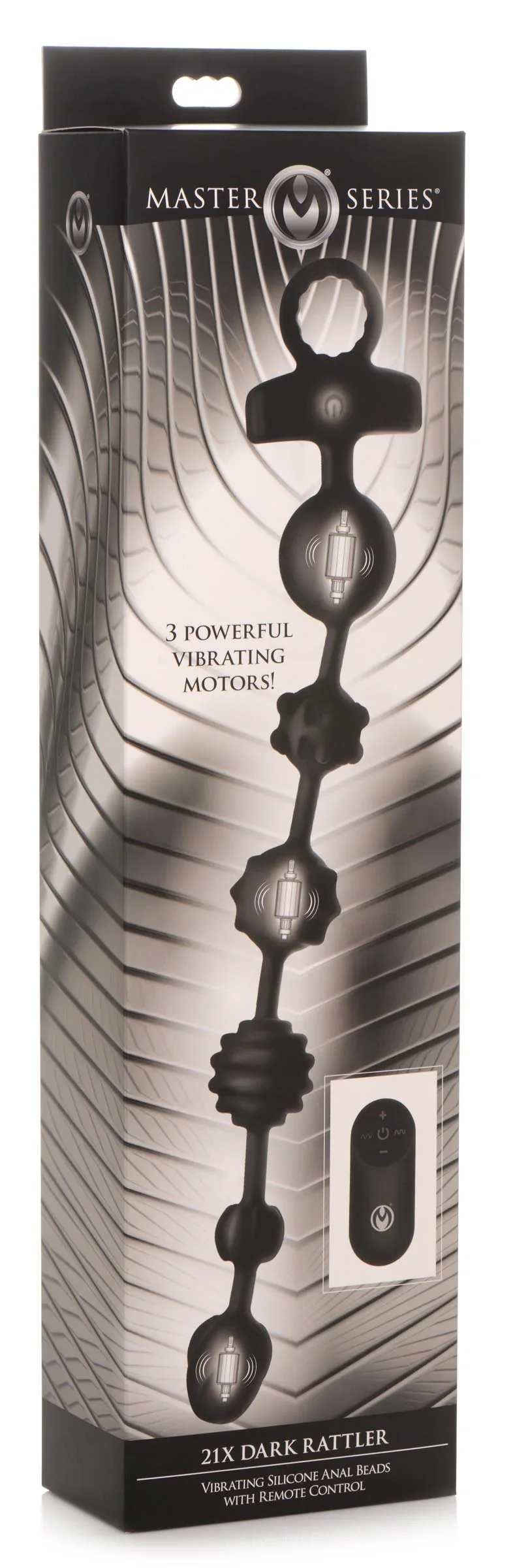 21X Dark Rattler Vibrating Silicone Anal Beads with Remote - Image 5