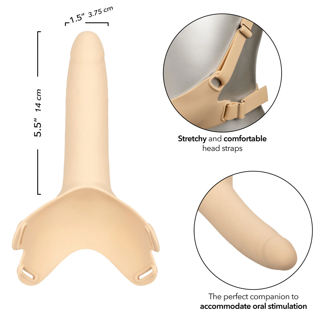 Accommodator Silicone Chin-Strap Dildo – Light Flesh - Image 2