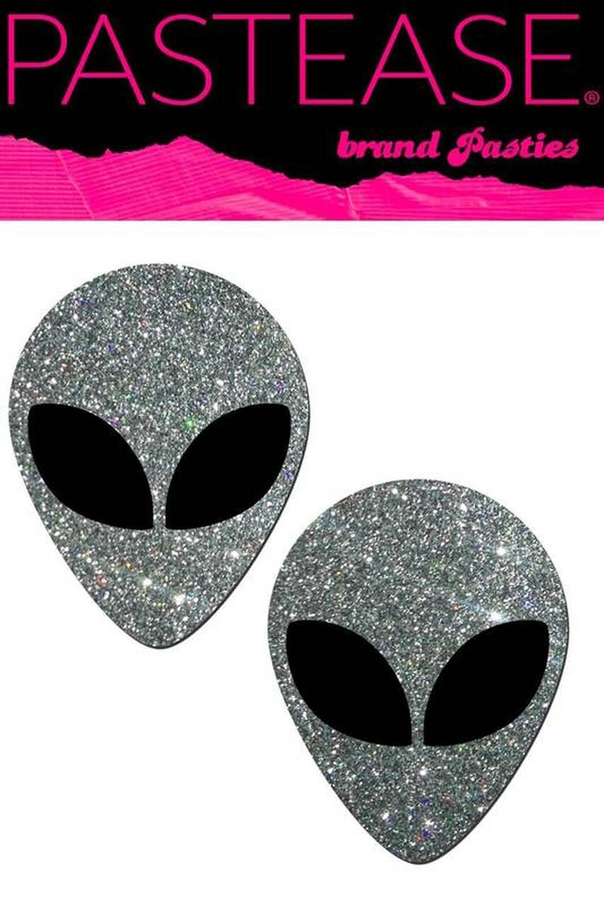 Alien Pasties - Silver Glitter - Image 2
