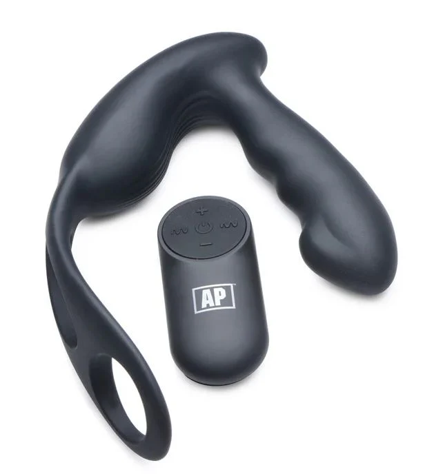 Alpha-Pro 7X P-Strap Milker Vibrating Prostate Stimulator With Cock & Ball Harnesss