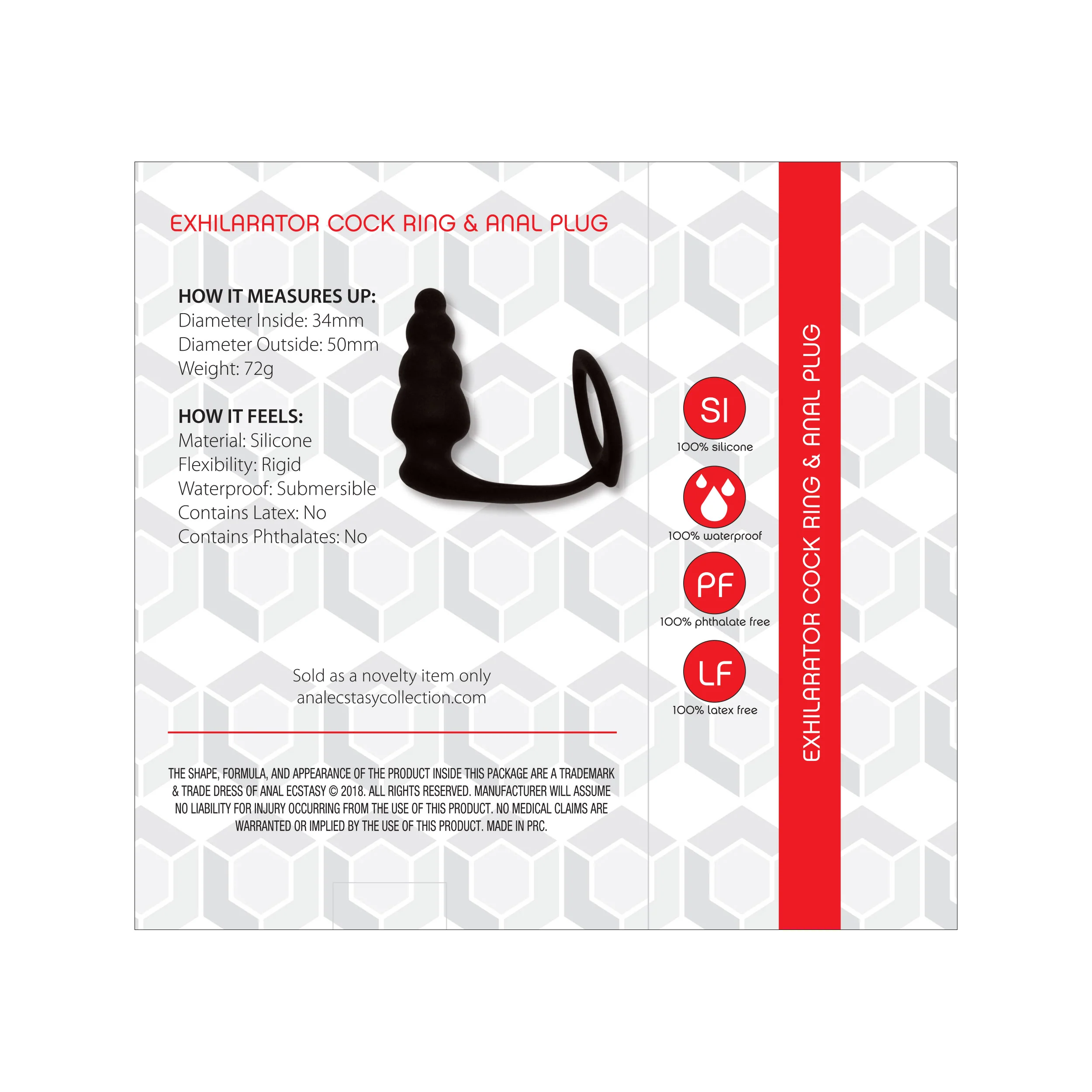 Anal Ecstasy Exhilarator Cock Ring & Anal Plug - Image 3