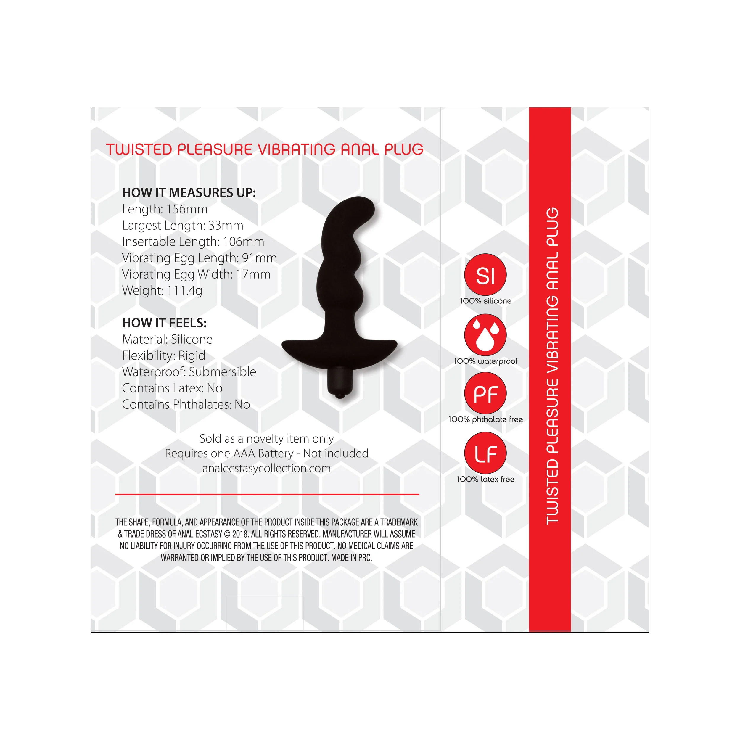 Anal Ecstasy Twisted Pleasure Vibrating Anal Plug - Image 3