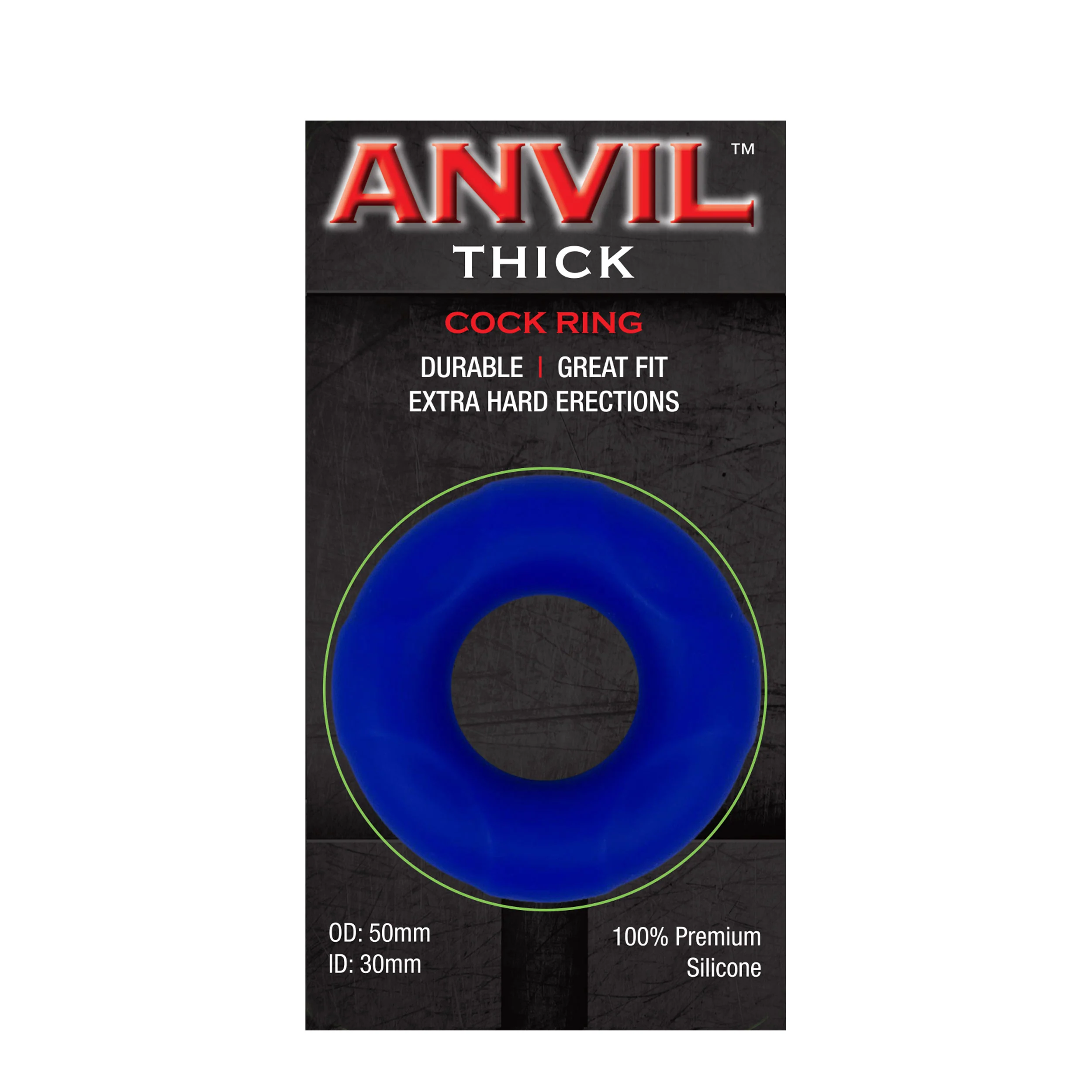 Anvil Blue Thick Cock Ring - Image 5
