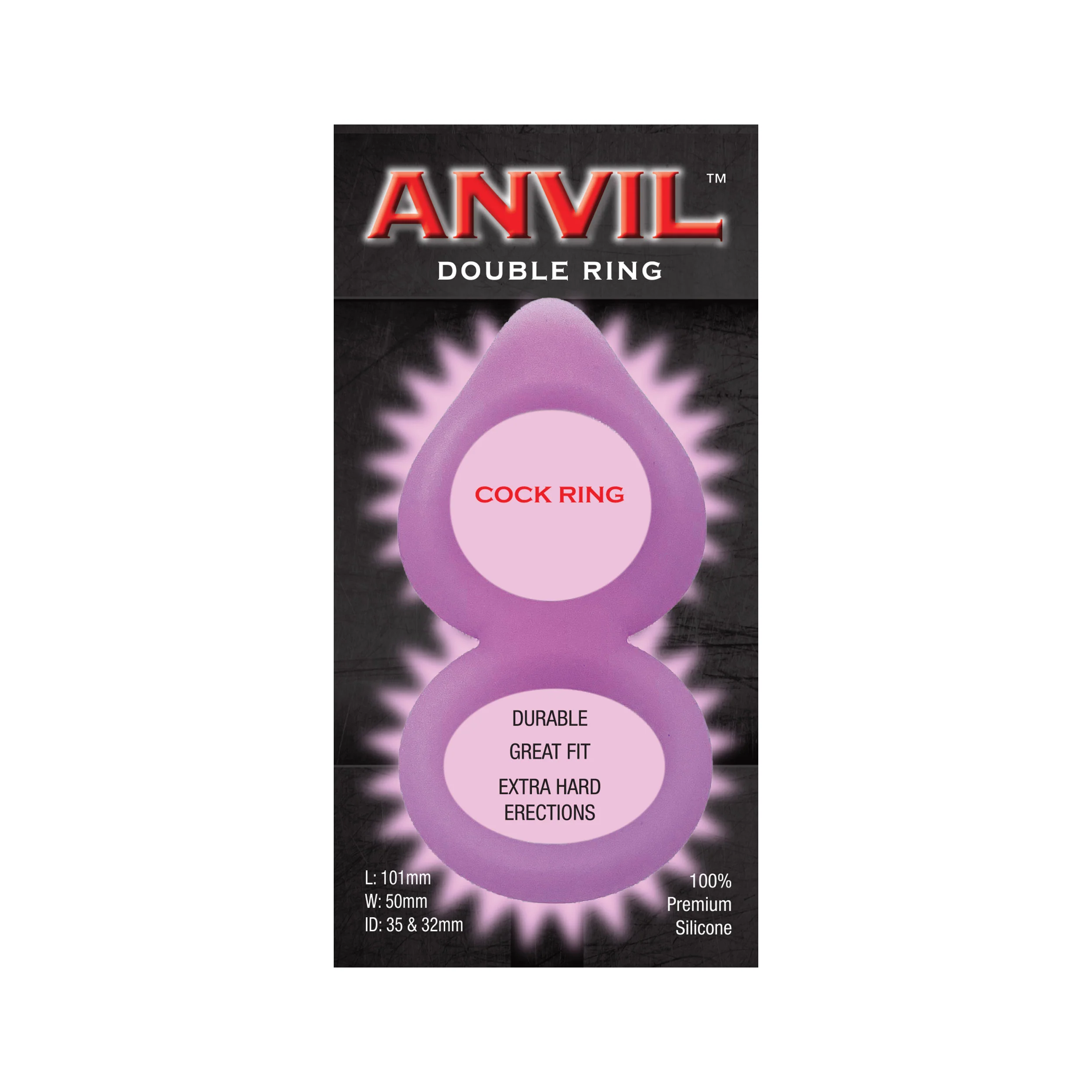 Anvil Glow-in-the-Dark Pink Double Ring - Image 3