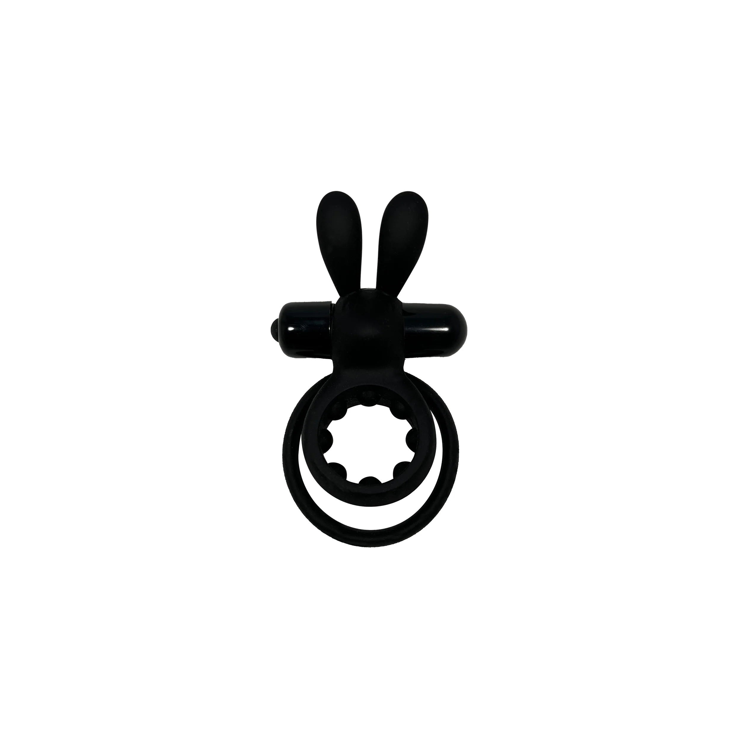 Anvil Dual Bunny Vibrating Cock Ring in Black