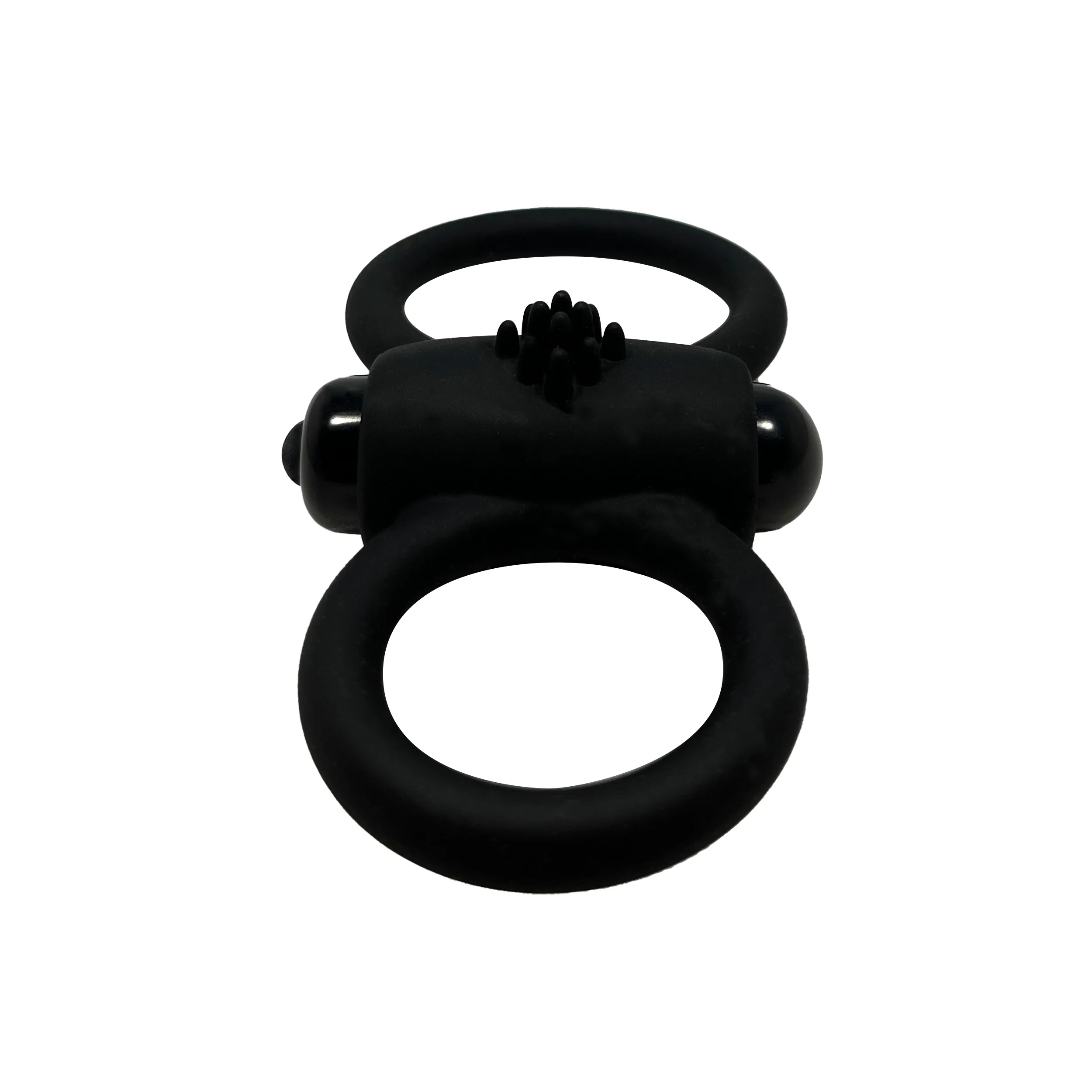 Anvil Dual Ring Vibrating Cock Ring in Black - Image 2