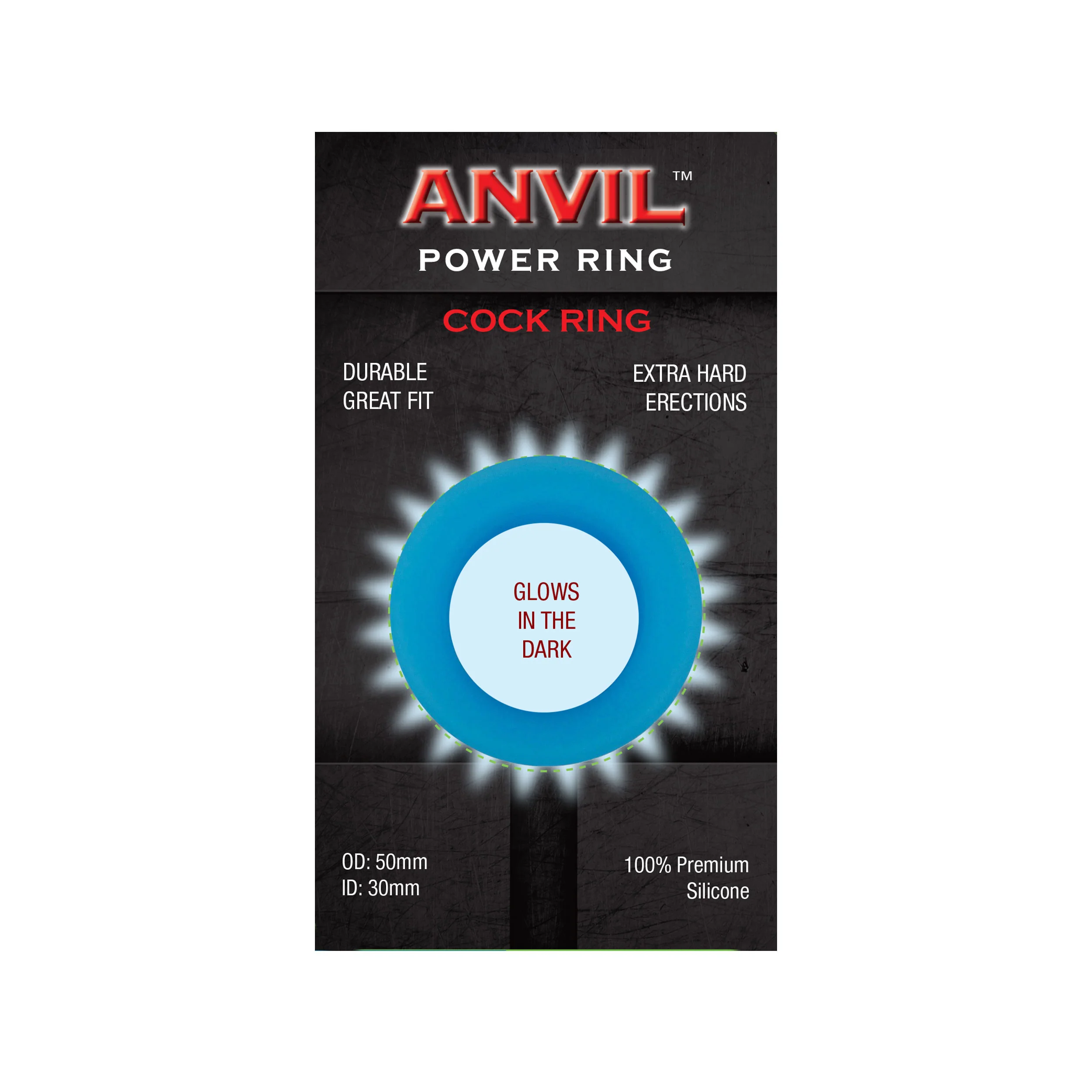 Anvil Glow-in-the-Dark Blue Power Ring - Image 5