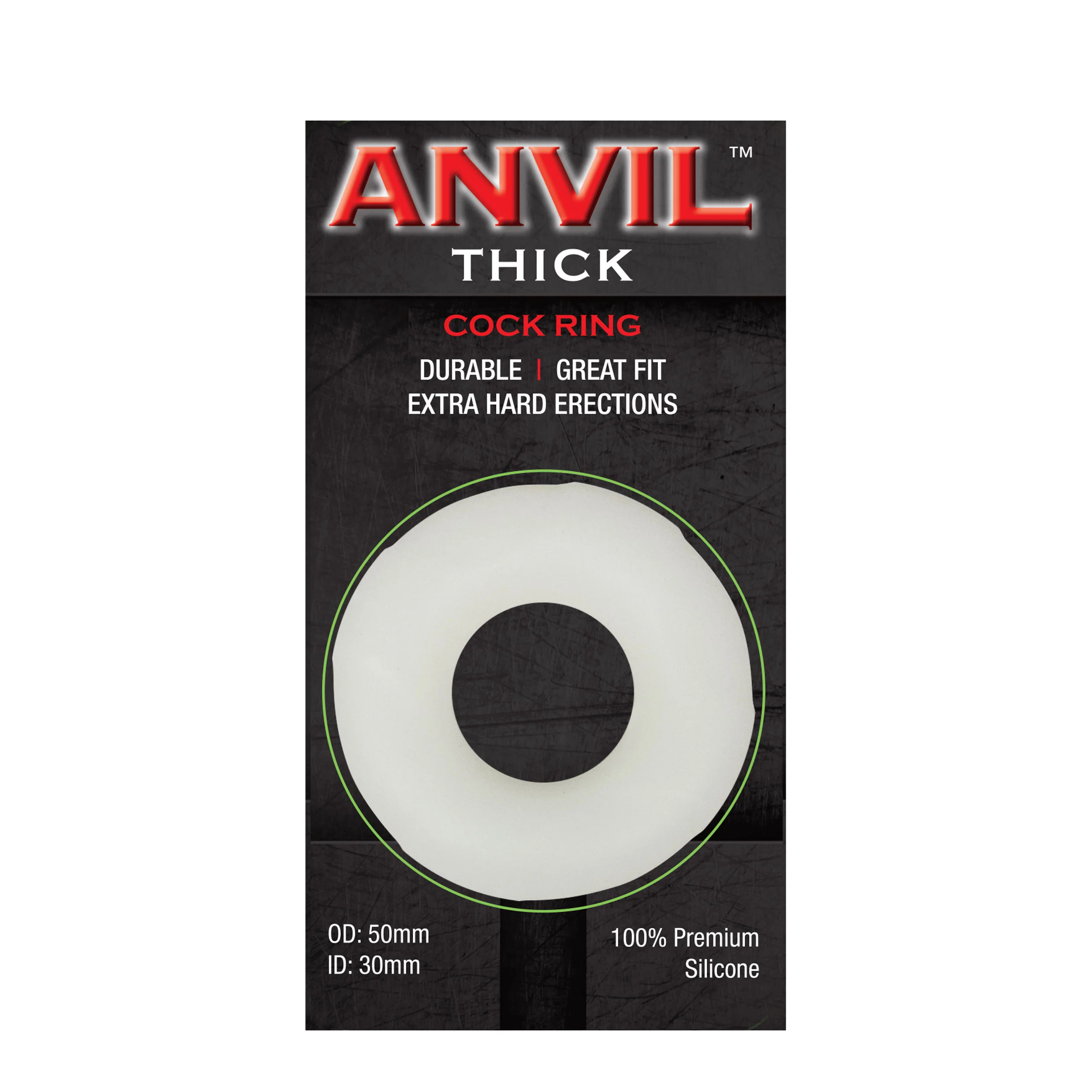 Anvil White Thick Cock Ring - Image 5
