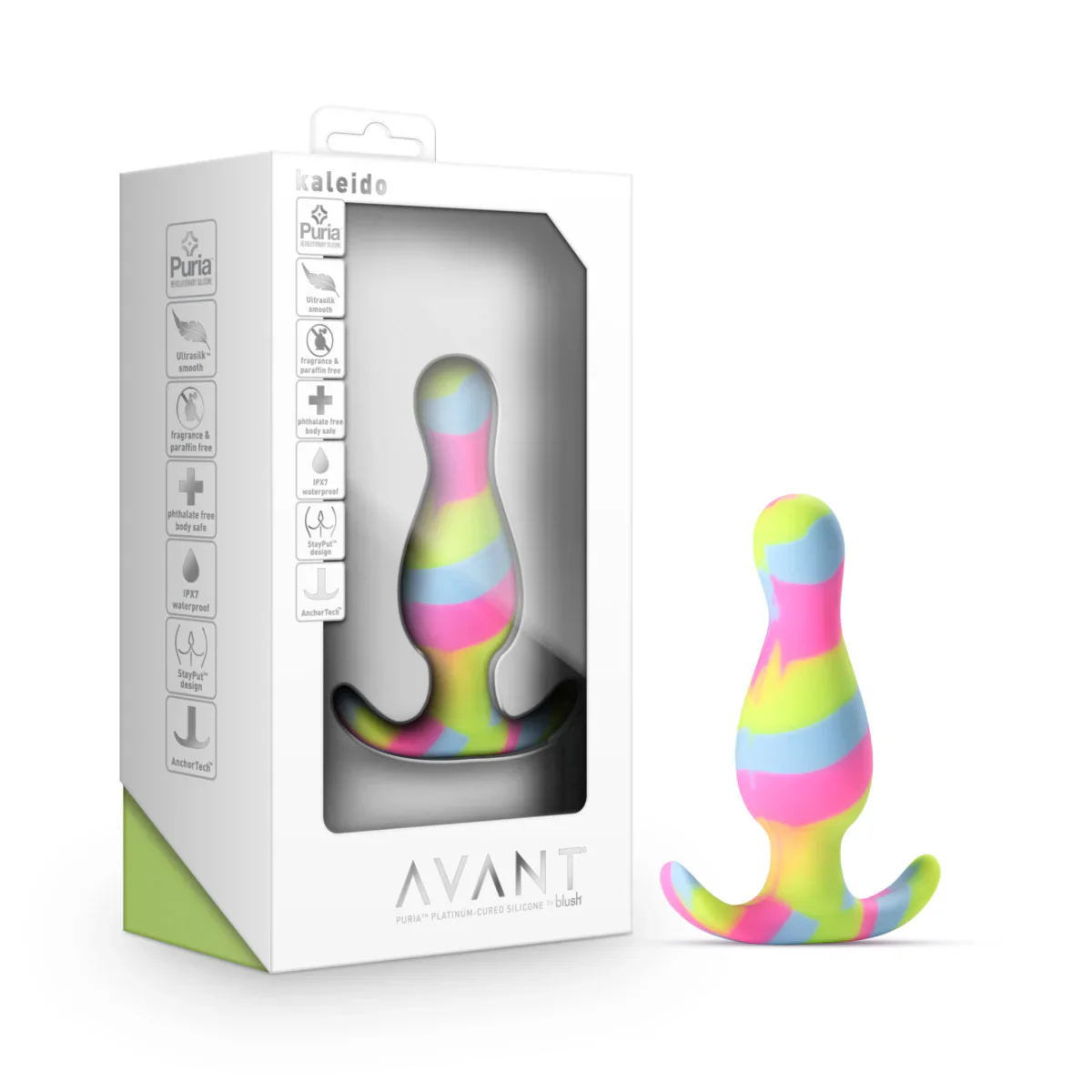 Avant Handcrafted Kaleido Lime 3in Butt Plug - Image 11