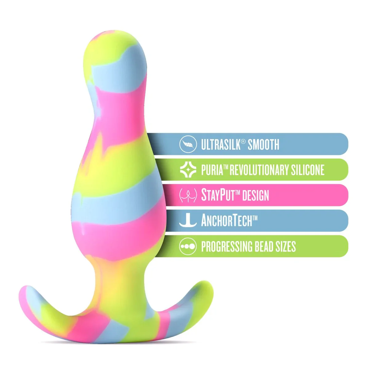 Avant Handcrafted Kaleido Lime 3in Butt Plug - Image 7