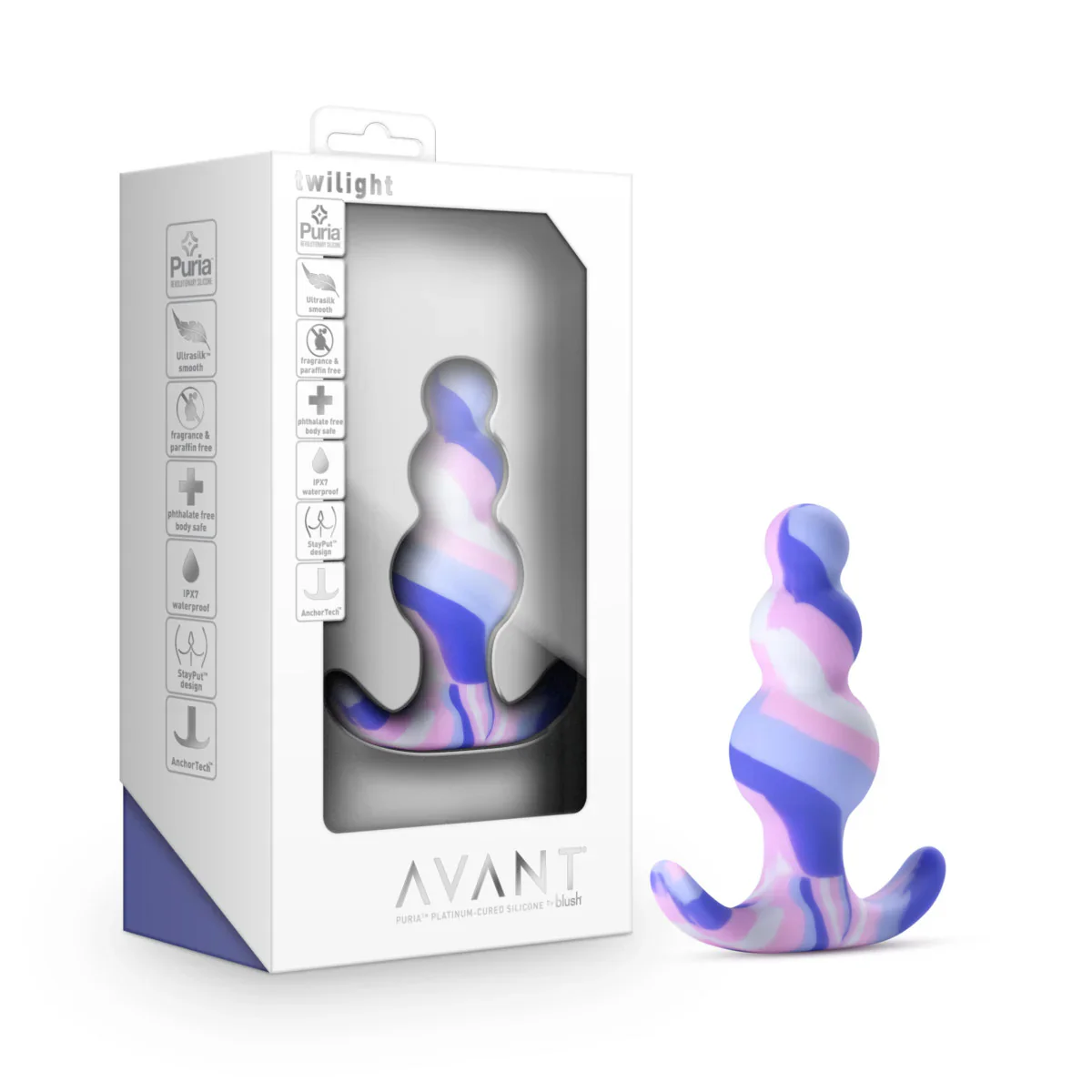 Avant Handcrafted Twilight Blue 3in Butt Plug - Image 12