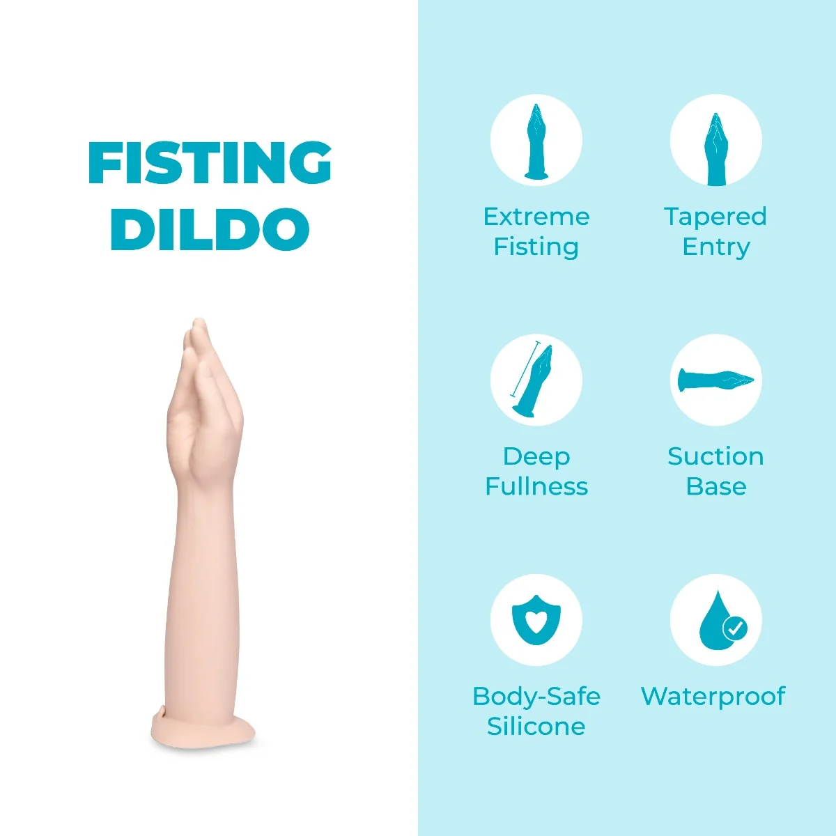 b-Vibe 16.5 Inch Silicone Hand Fisting Dildo with Suction Base - Image 8