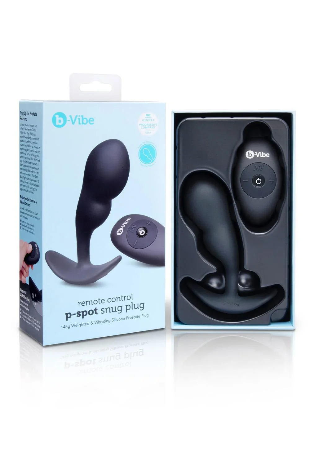 b-Vibe Remote Control P-Spot Snug Plug in Black - Image 4