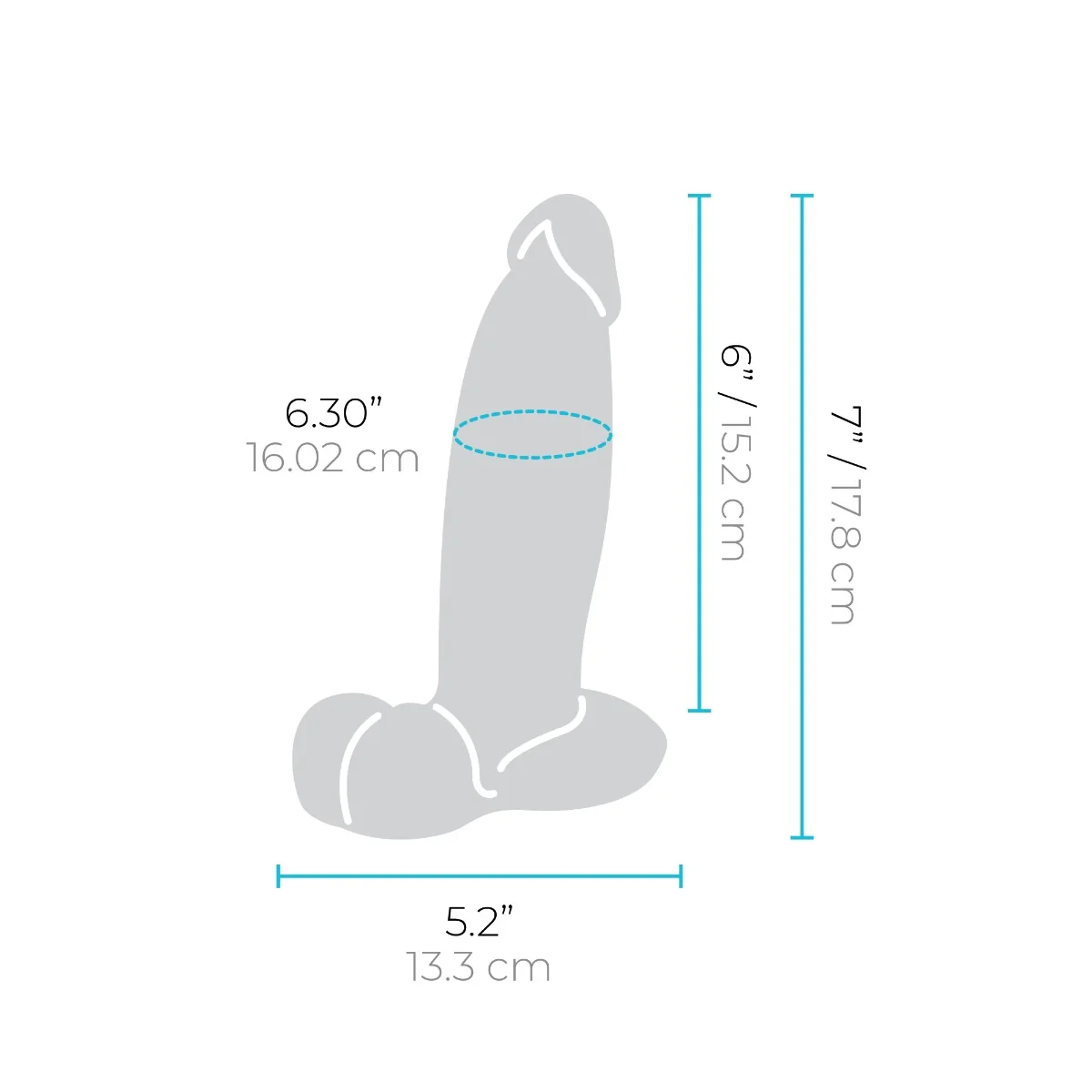 b-Vibe SlipSkin 7" Realistic Silicone Dildo in Girthy Brown - Image 6