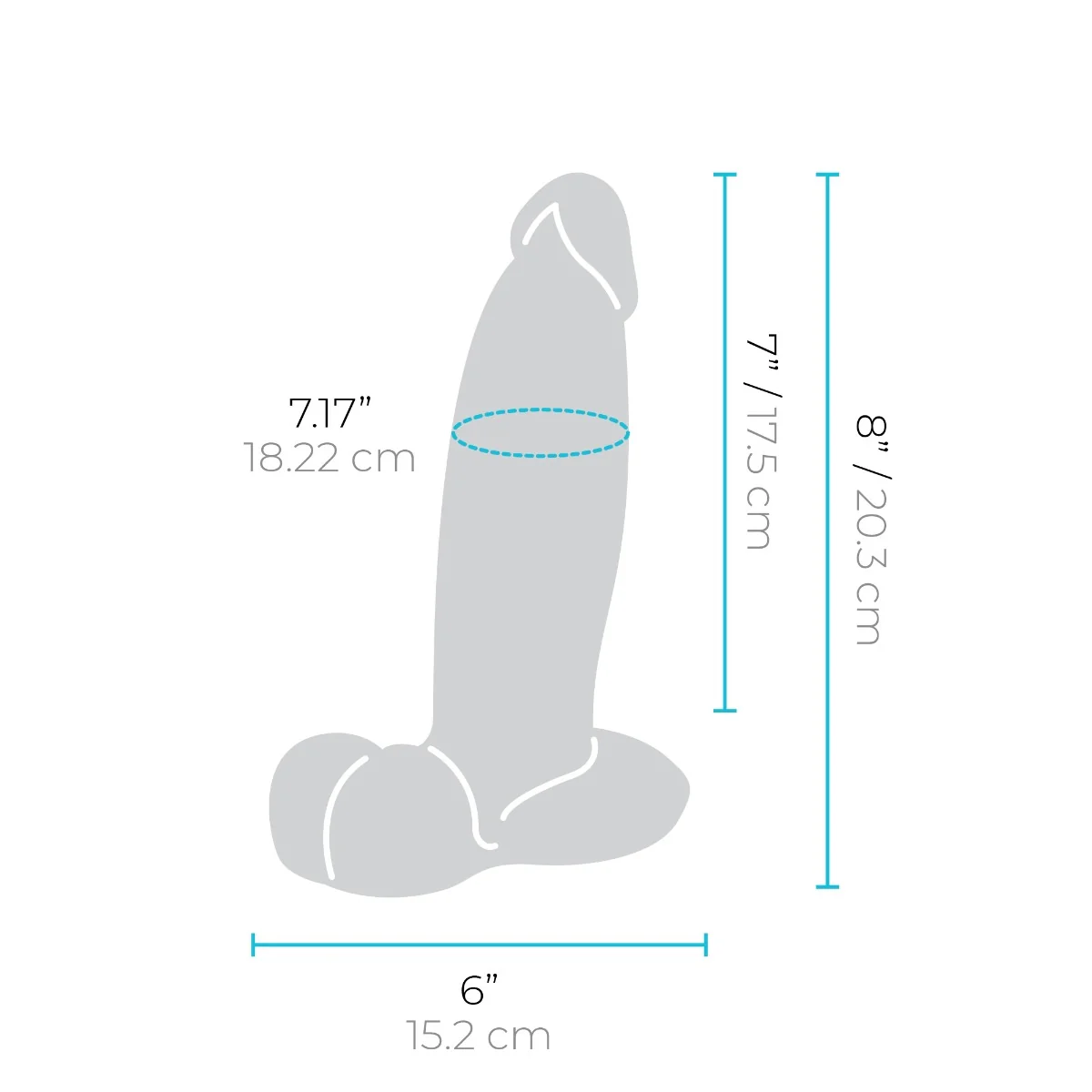 b-Vibe SlipSkin 8" Realistic Silicone Dildo in Girthy Brown - Image 8