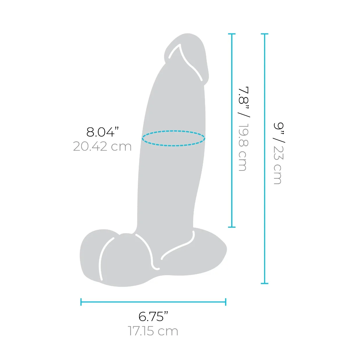b-Vibe SlipSkin 9" Realistic Silicone Dildo in Girthy Brown - Image 7