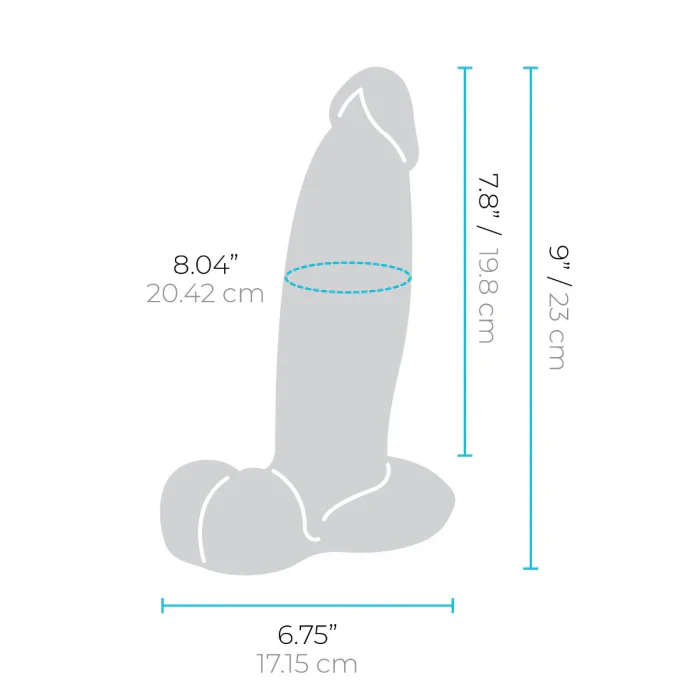 b-Vibe SlipSkin 9" Silicone Girthy Dildo in Mocha - Image 6