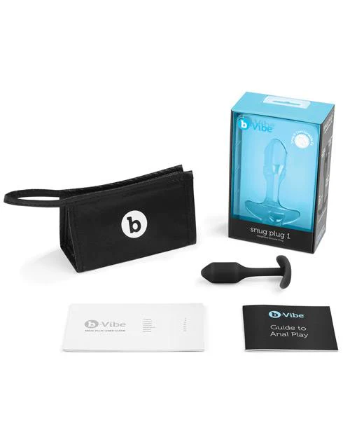 b-Vibe Snug Plug 1 Weighted - Black - Image 3