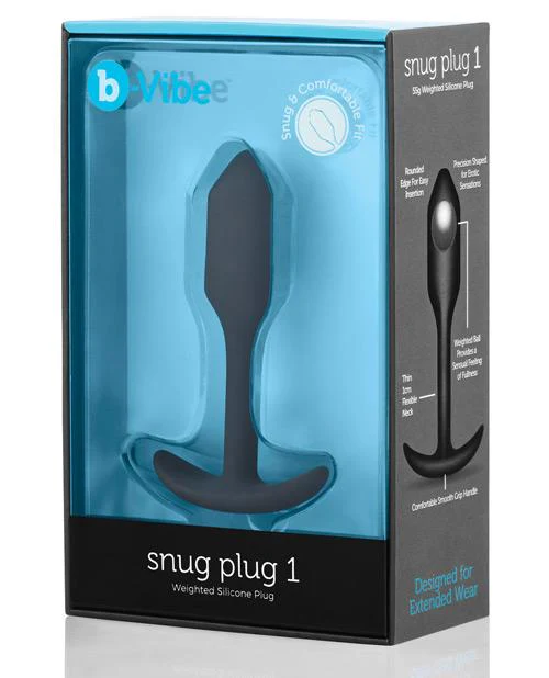 b-Vibe Snug Plug 1 Weighted - Black - Image 4