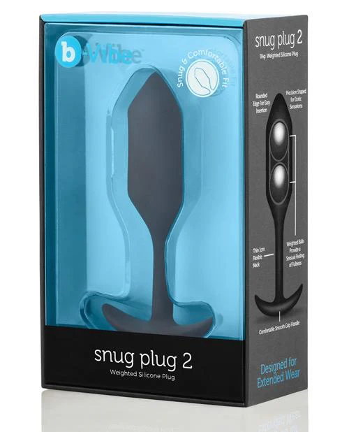 b-Vibe Snug Plug 2 Weighted - Black - Image 5