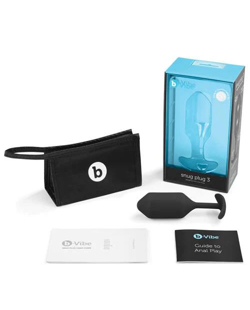 b-Vibe Snug Plug 3 Weighted - Black - Image 3