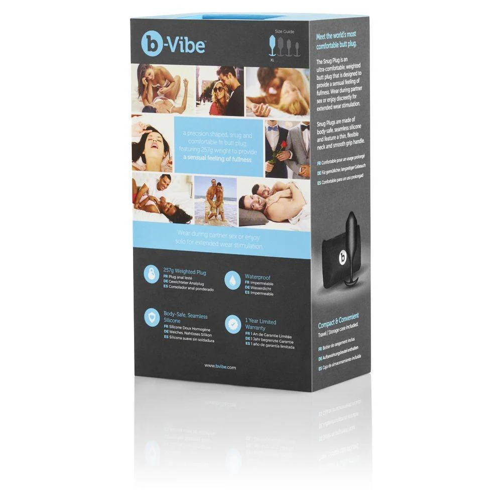 b-Vibe Snug Plug 4 Weighted - Black - Image 5