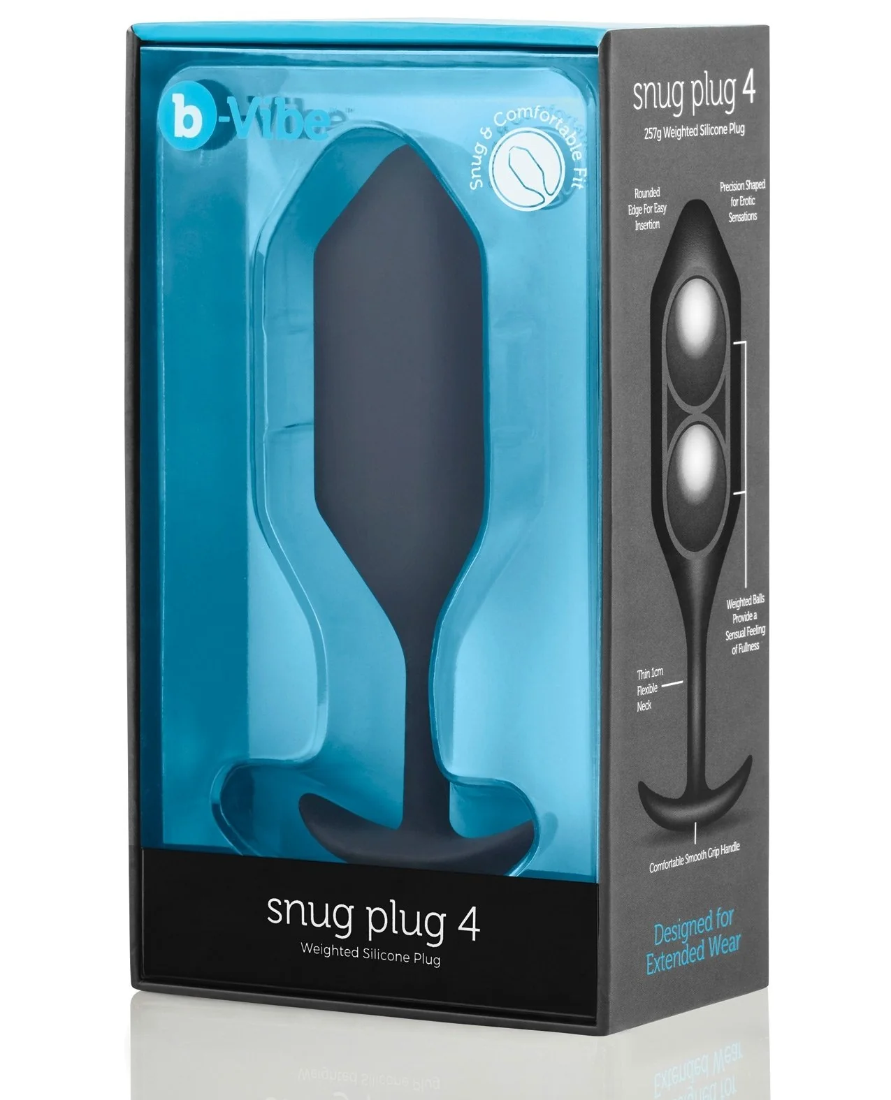 b-Vibe Snug Plug 4 Weighted - Black - Image 6