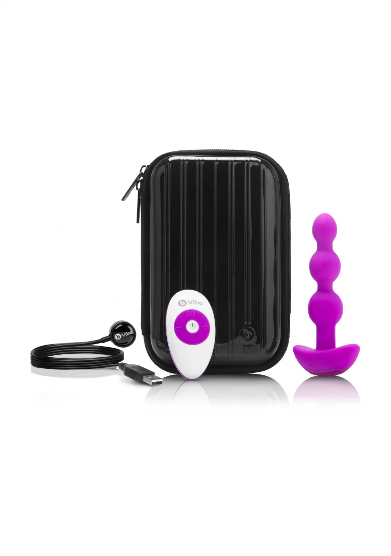 b-Vibe Triplet Anal Beads - Fuchsia - Image 4
