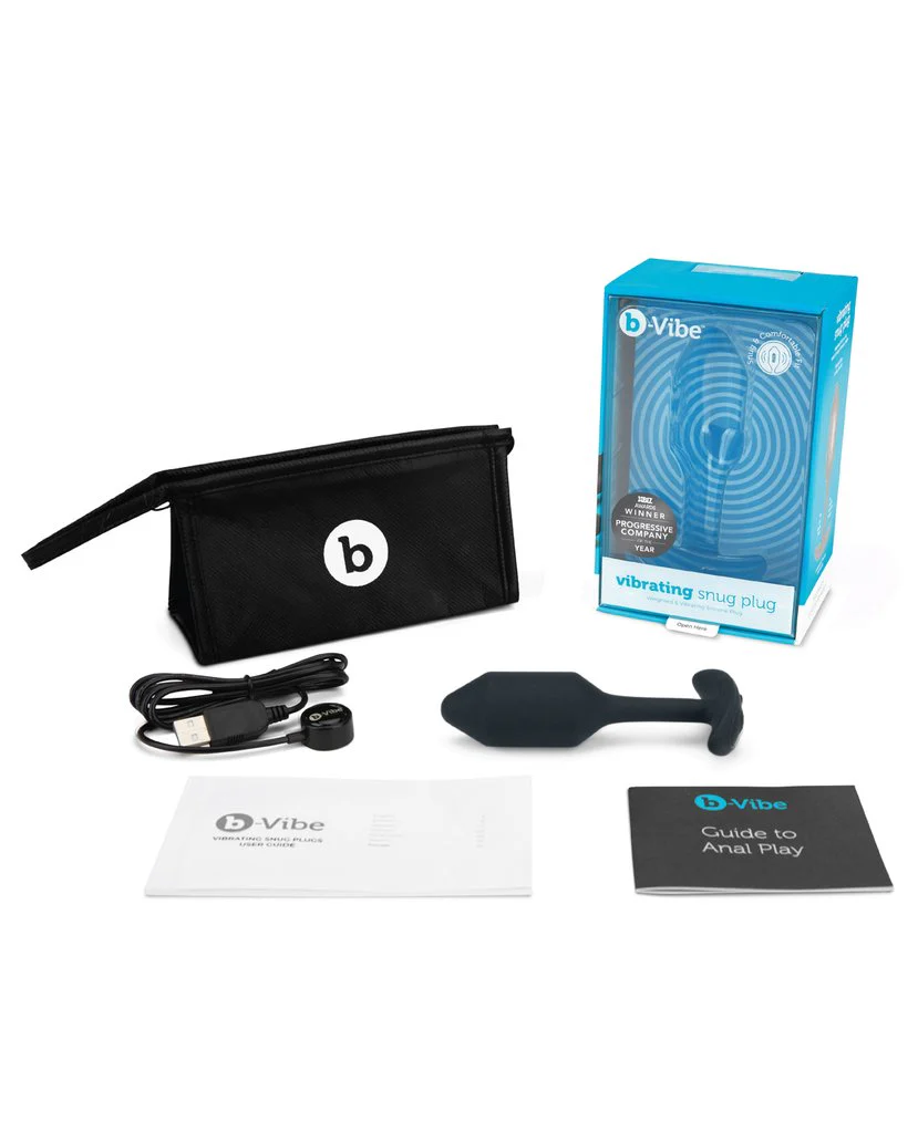 b-Vibe Vibrating Weighted Snug Plug M - Black - Image 3