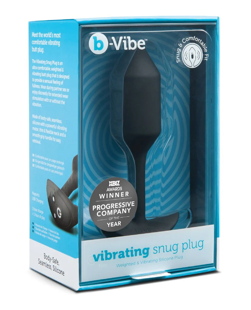 b-Vibe Vibrating Weighted Snug Plug M - Black - Image 5