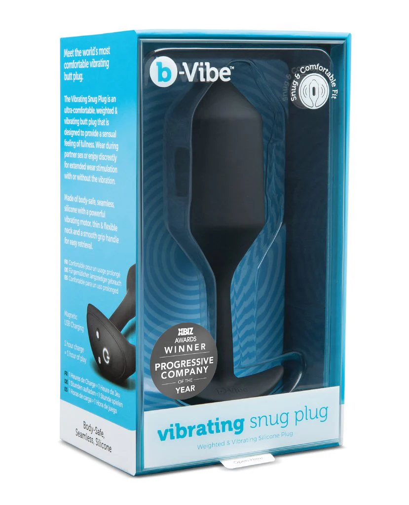 b-Vibe Vibrating Weighted Snug Plug XL - Black - Image 5