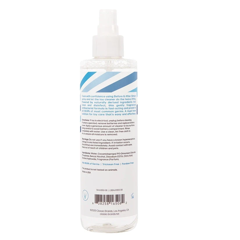 Before & After Spray Adult Toy Cleaner - 8 oz - Image 2