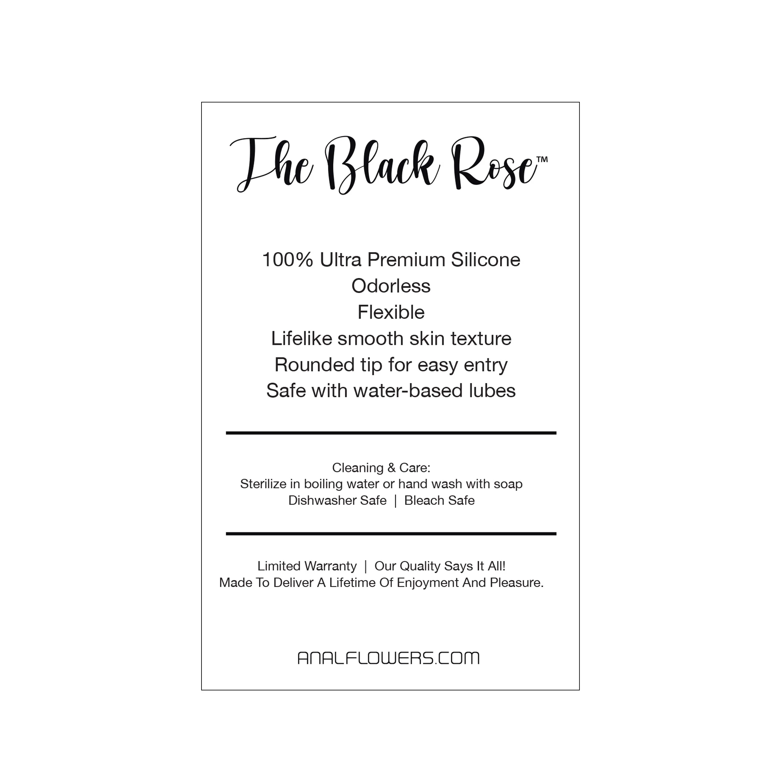 Black Rose Silicone Butt Plug - Image 5