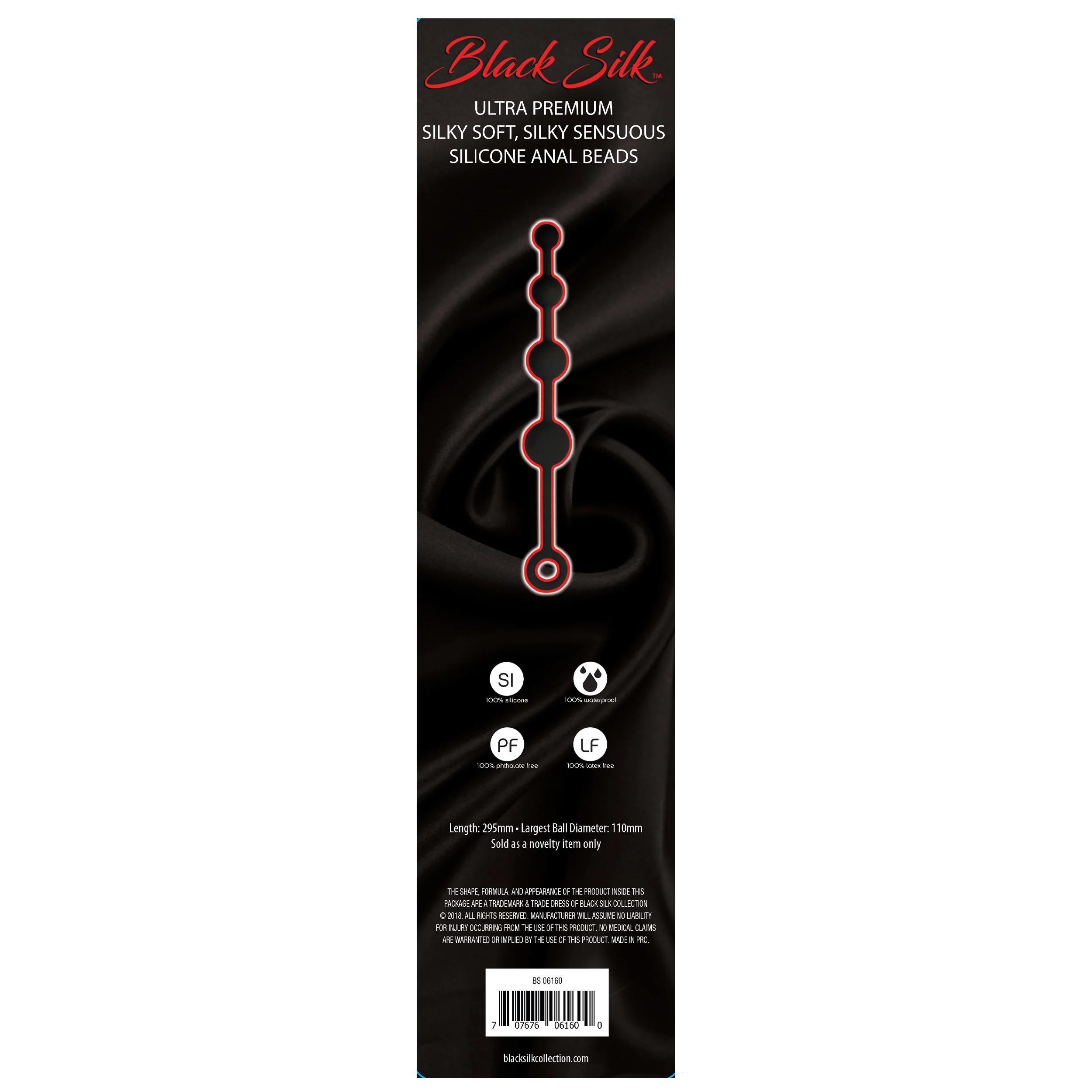 Black Silk Anal Beads - Image 3