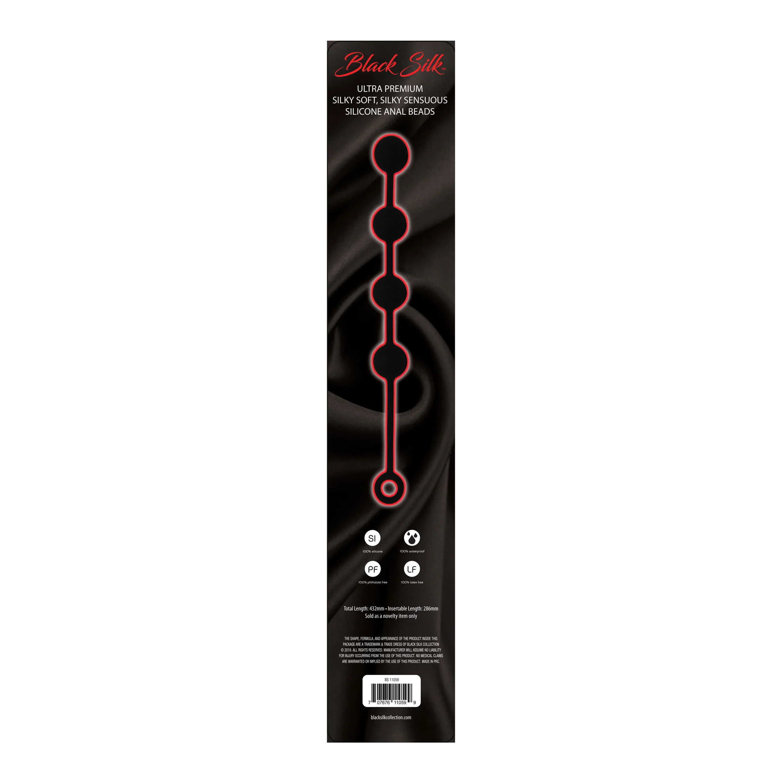Black Silk Large 4 Anal Beads - Image 3