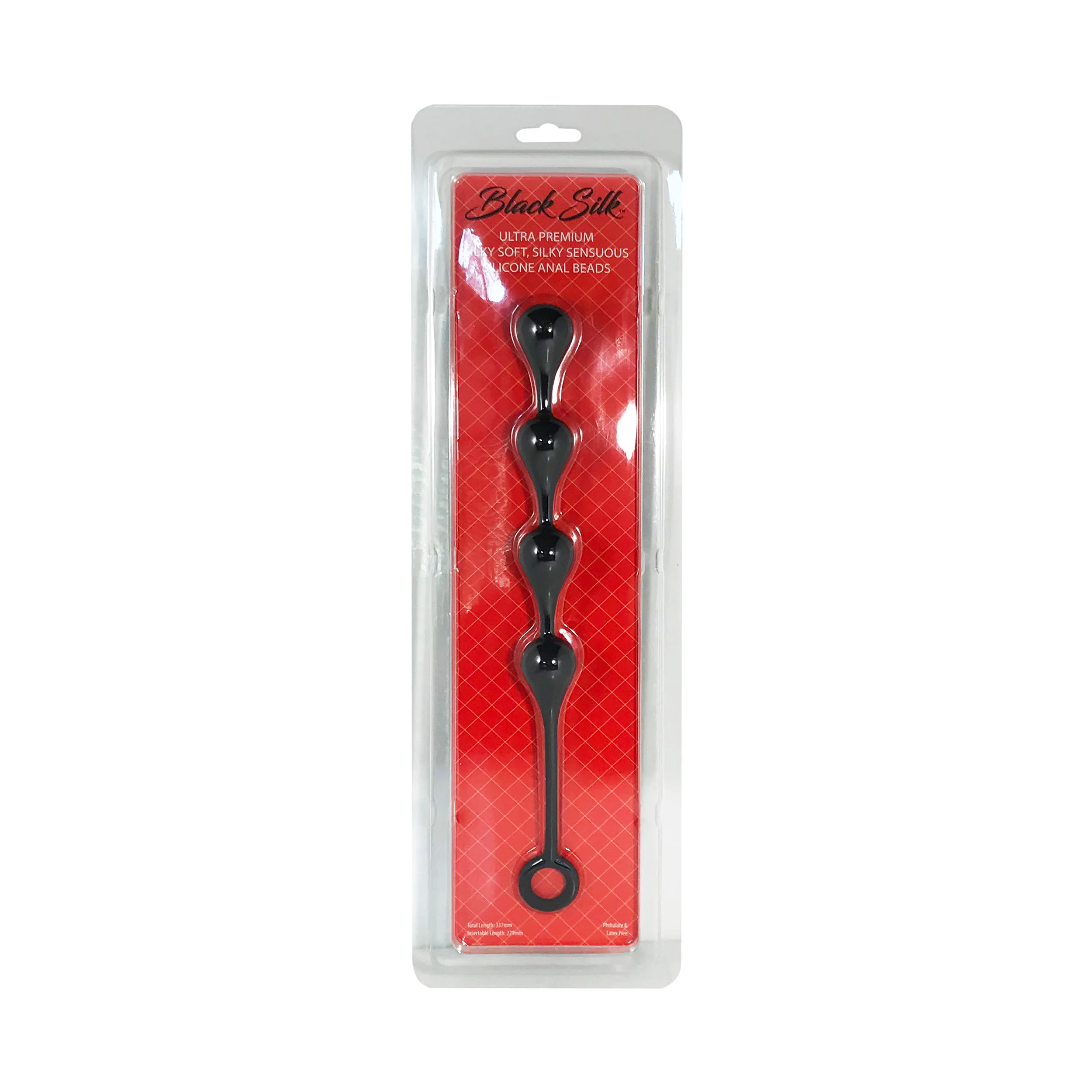 Black Silk Medium 4 Teardrop Anal Beads - Image 2