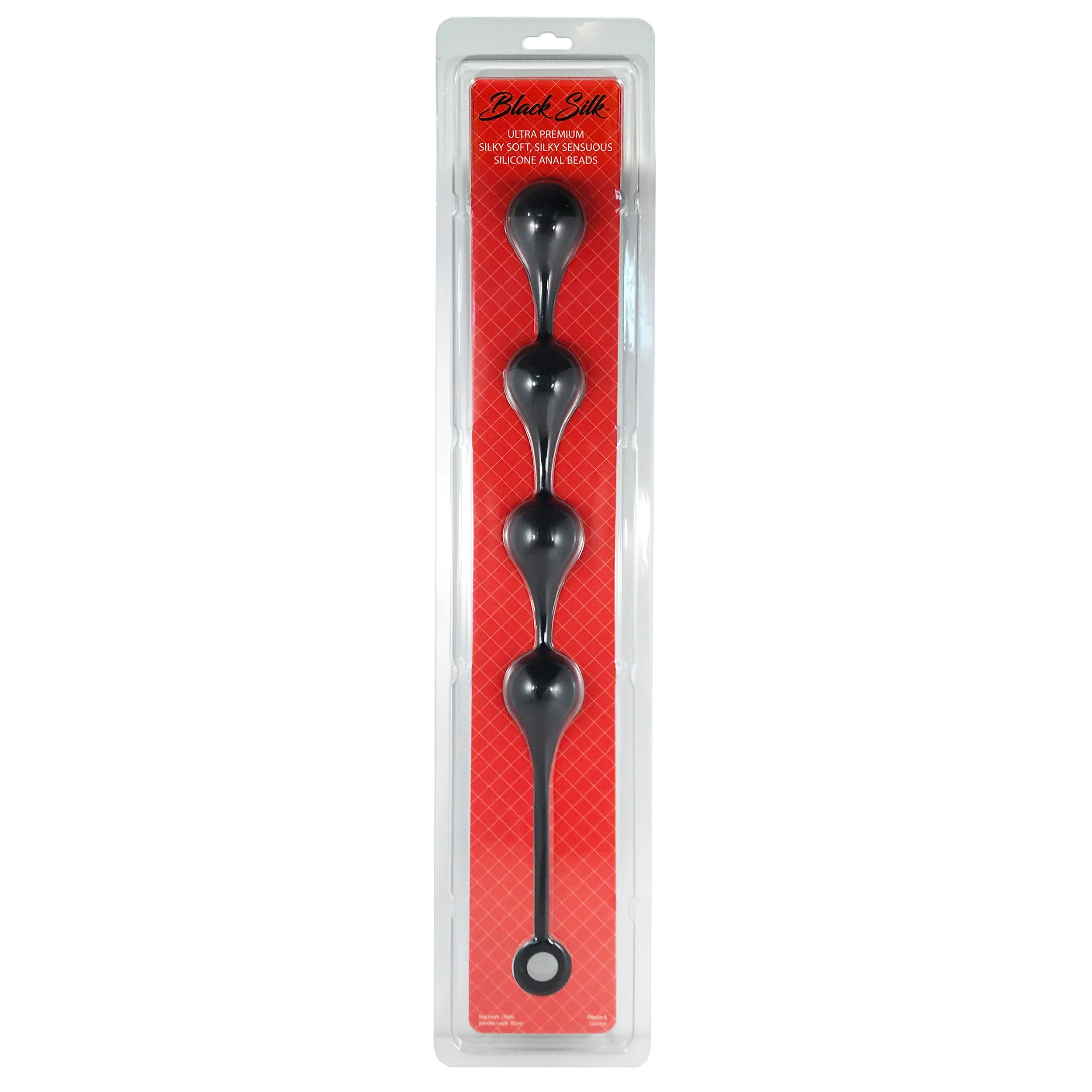 Black Silk XL 4 Teardrop Anal Beads - Image 2