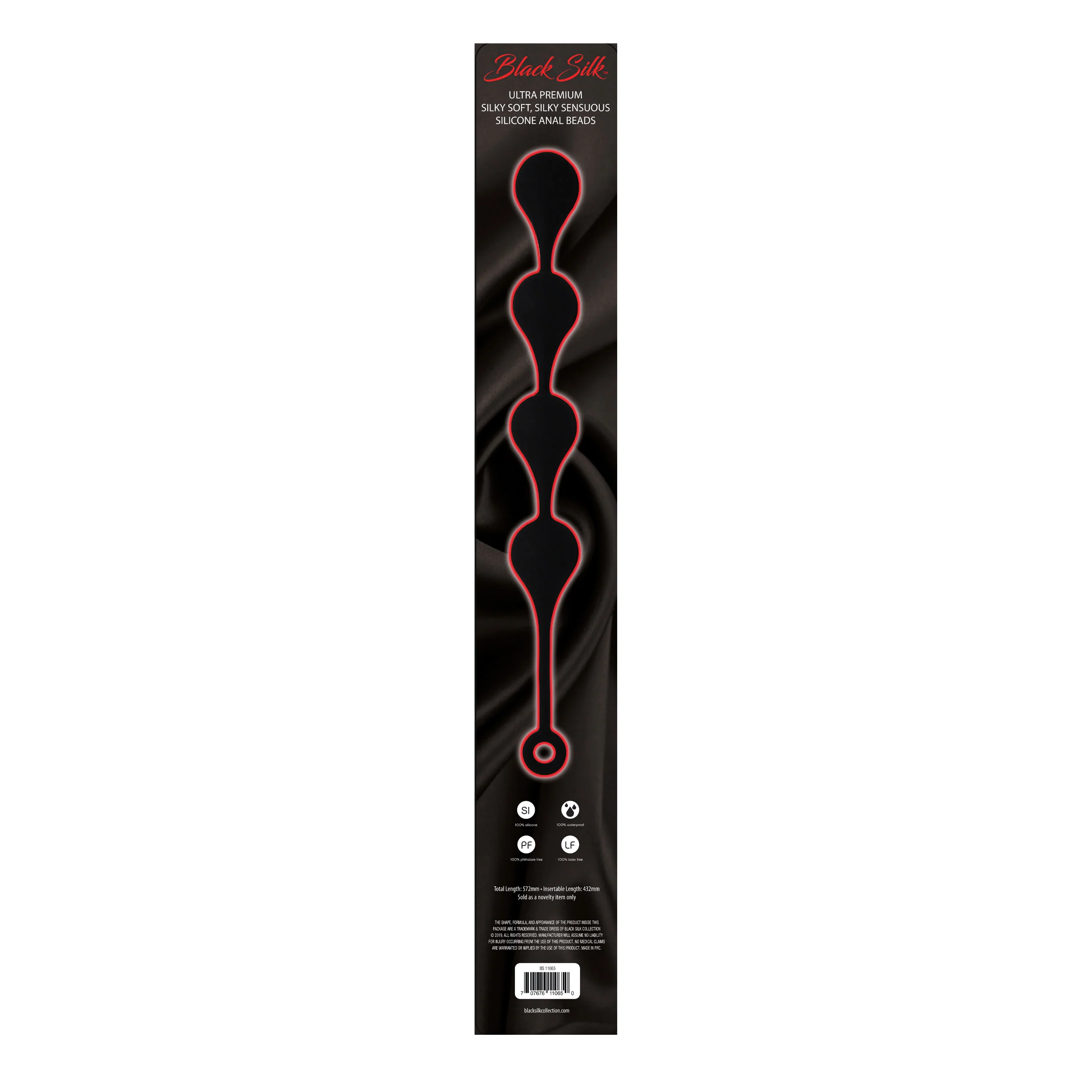 Black Silk XXL 4 Teardrop Anal Beads - Image 3