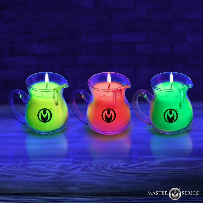 Blacklight Reactive Wax Play Pitchers Drip Candles- Set of 3 - Image 3