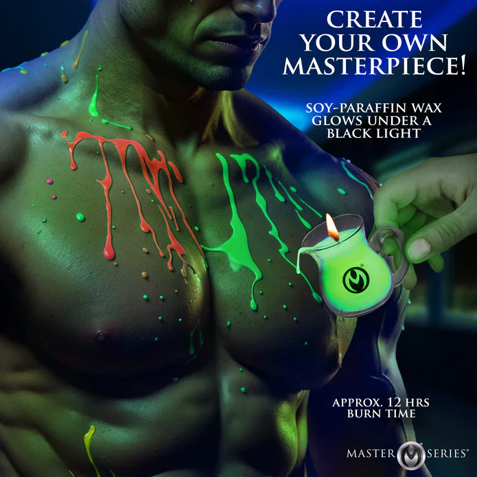 Blacklight Reactive Wax Play Pitchers Drip Candles- Set of 3 - Image 4