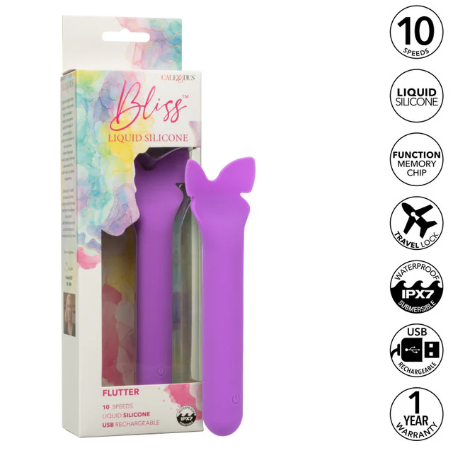 Bliss Liquid Silicone Flutter Vibrator in Purple - Image 6