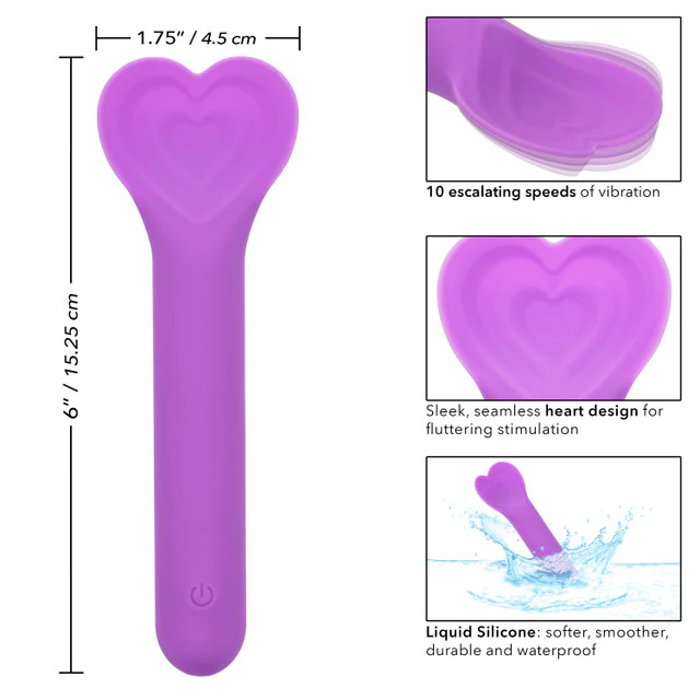 Bliss Liquid Silicone Lover Fluttering Vibrator in Purple - Image 7