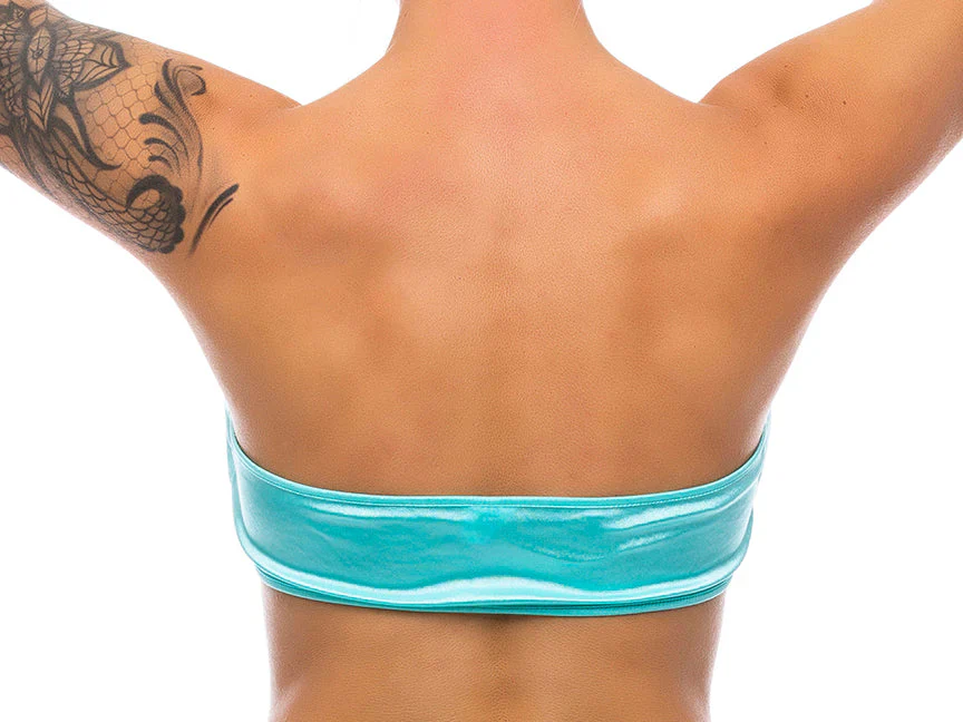 Blue Peekaboo Bandeau Top in S/M - Image 2