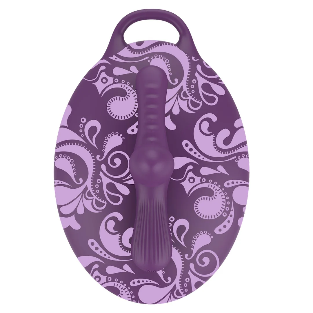 Bouncy Bliss Sit-On Vibrator with Remote - Purple - Image 3