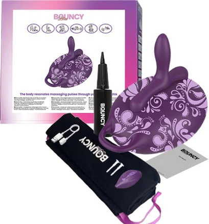 Bouncy Bliss Sit-On Vibrator with Remote - Purple - Image 5