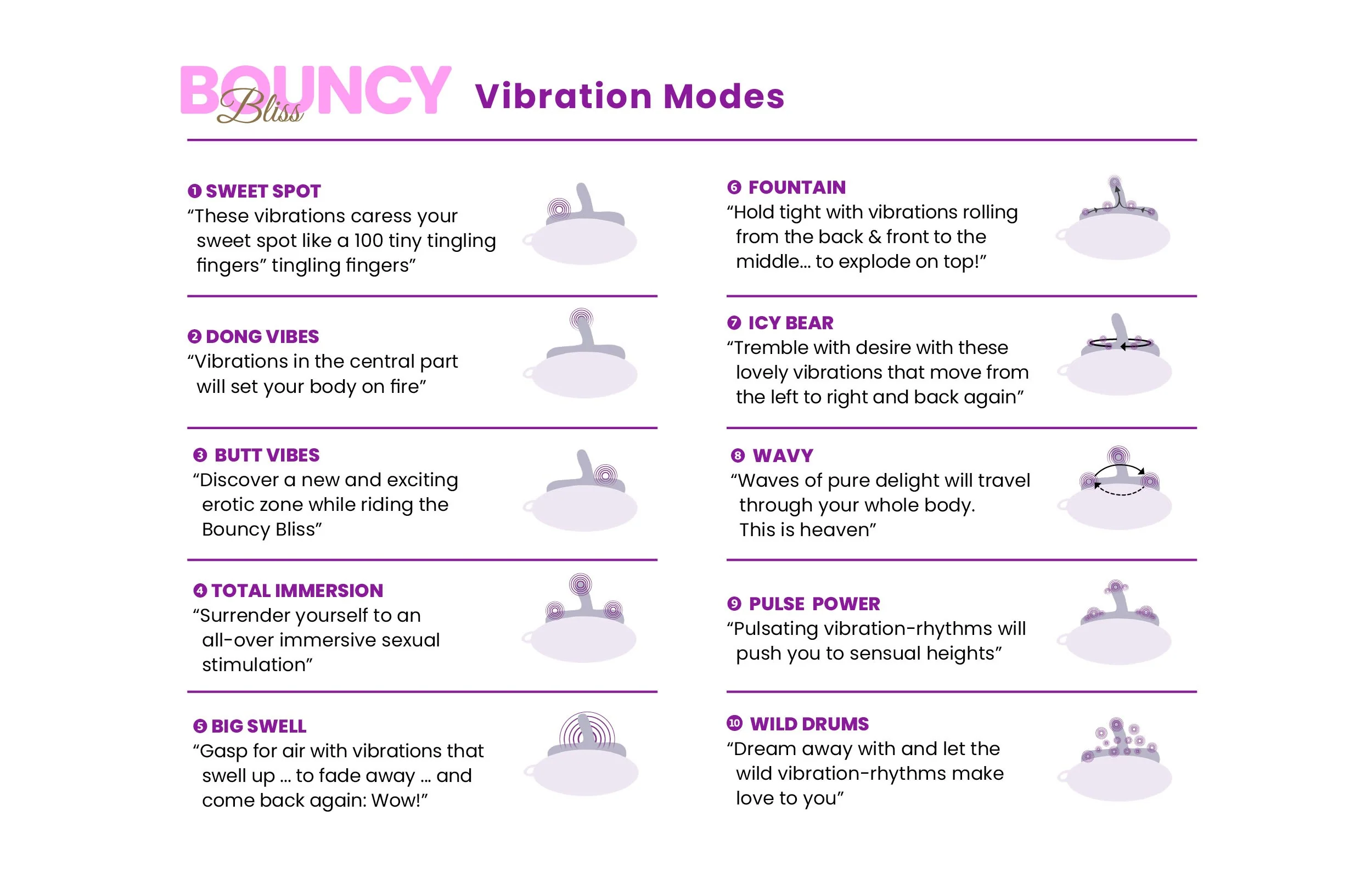 Bouncy Bliss Sit-On Vibrator with Remote - Purple - Image 7