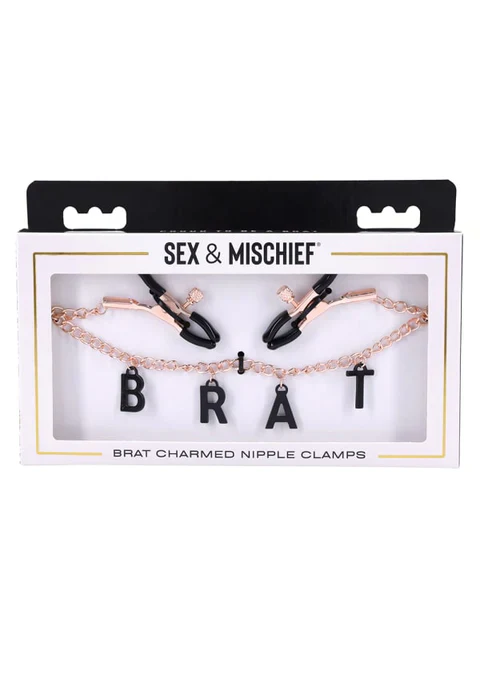 "Brat" Charmed Nipple Clamp Chain by Sportsheets - Image 2
