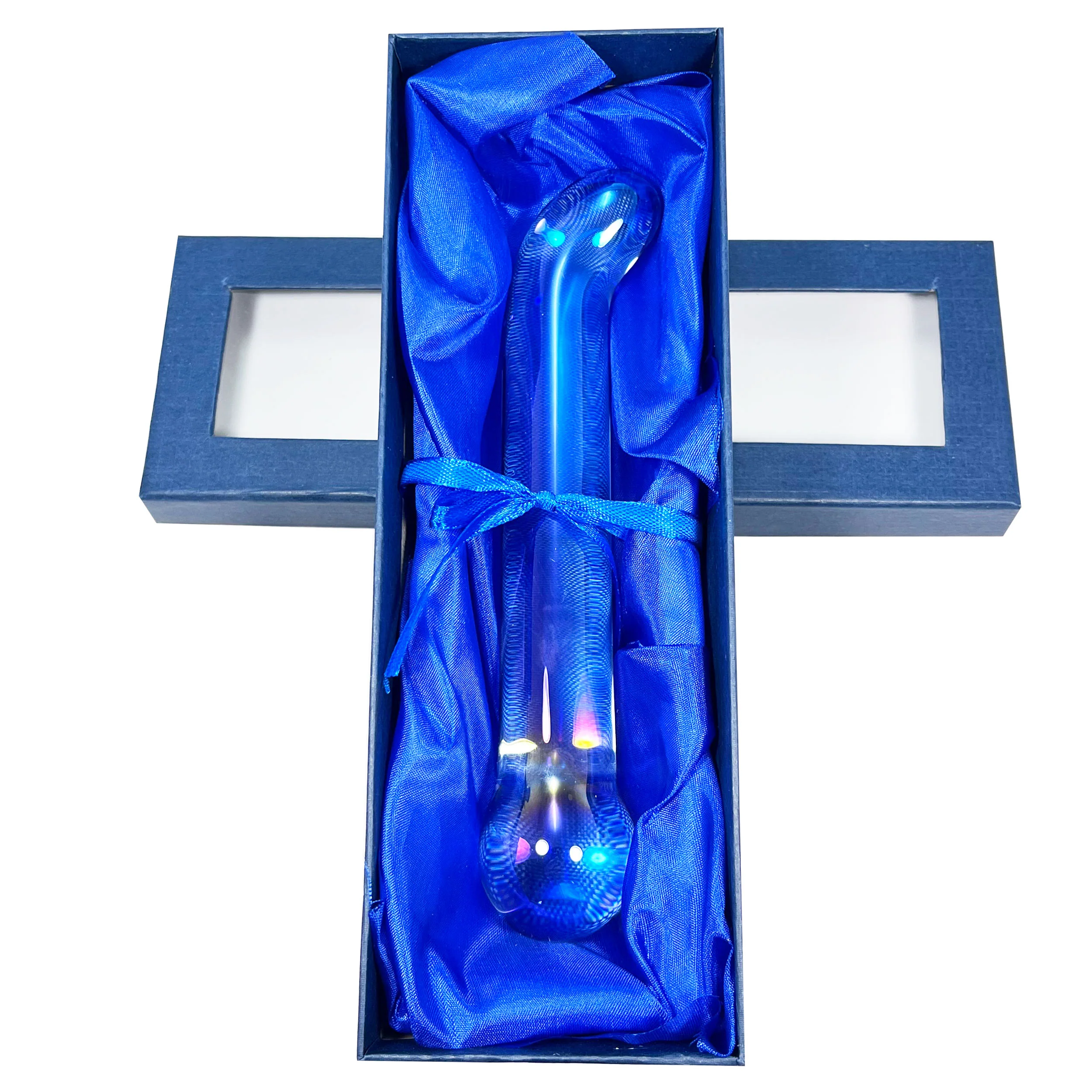 Bulb-Tipped Anal Probe by Glass Pleasure Play in Blue - Image 2